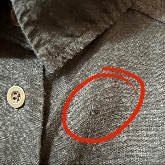 Urban Outfitters | BDG Linen Jena Tie-Front Blouse Button Crop Top Black Size XS - Picture 4 of 12